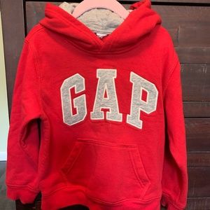Gap Red and Gray Hooded Sweatshirt, Size 5T